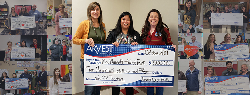 Arvest Bank Awards $65,500 to Teachers Throughout Footprint