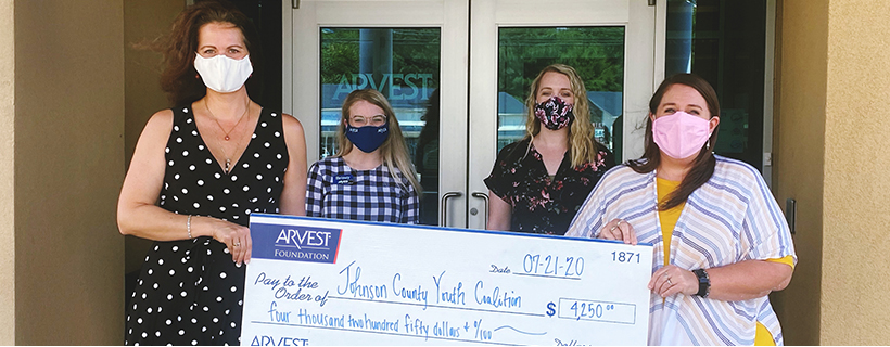 Johnson County Youth Coalition Receives Arvest Foundation Grant of $4,250