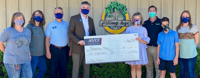 Arvest Foundation Awards $10,000 to Fostering Hope