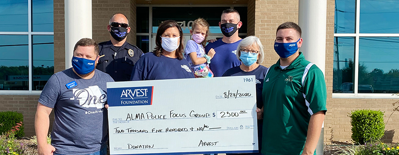 Arvest Foundation Donates $2,500 to the Alma Police Focus Group