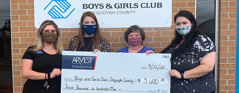 Arvest Foundation Donates $3,600 to the Boys & Girls Club of Sequoyah County
