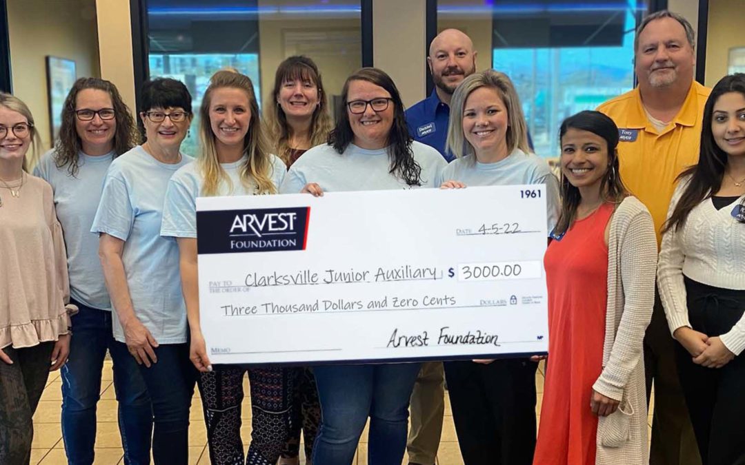 Arvest Foundation Awards $3,000 Grant to Clarksville Junior Auxiliary