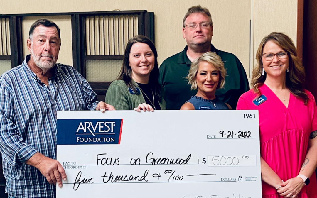Focus on Greenwood’s Scholarship Program Receives $5,000 Arvest Foundation Grant