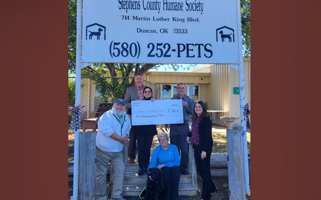 Stephens County Humane Society Benefits from Arvest Foundation Grant