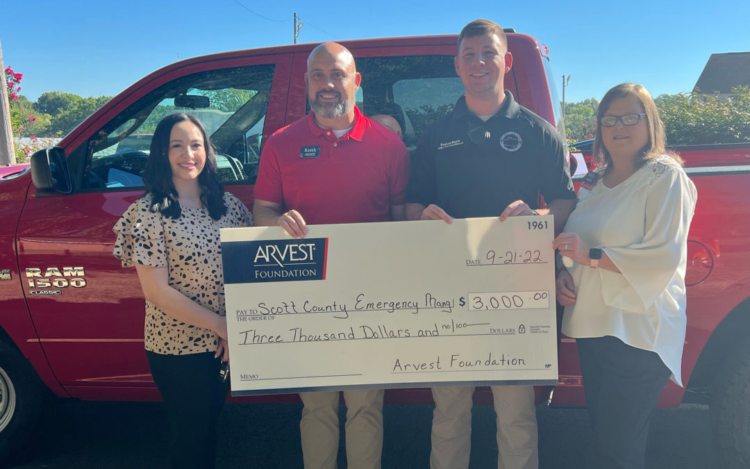 Scott County Emergency Services Receives Arvest Foundation Grant